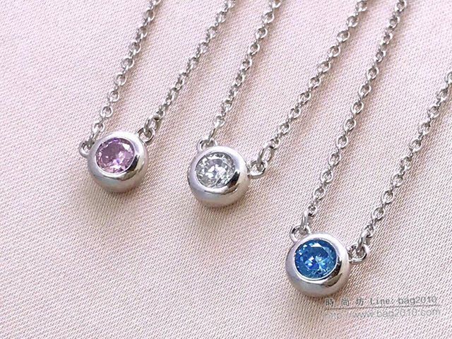Tiffany純銀飾品 蒂芙尼女士專櫃爆款單鑽項鏈 Tiffany純銀鎖骨鏈  zgt1762